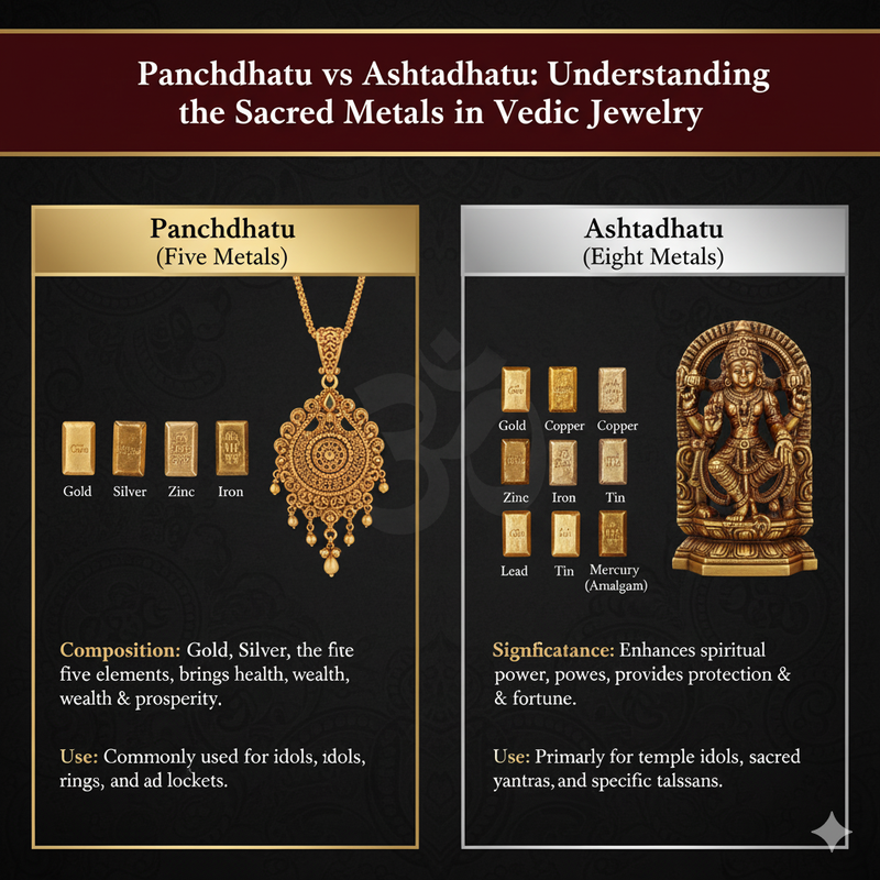 Panchdhatu vs Ashtadhatu: Understanding the Sacred Metals in Vedic Jewelry