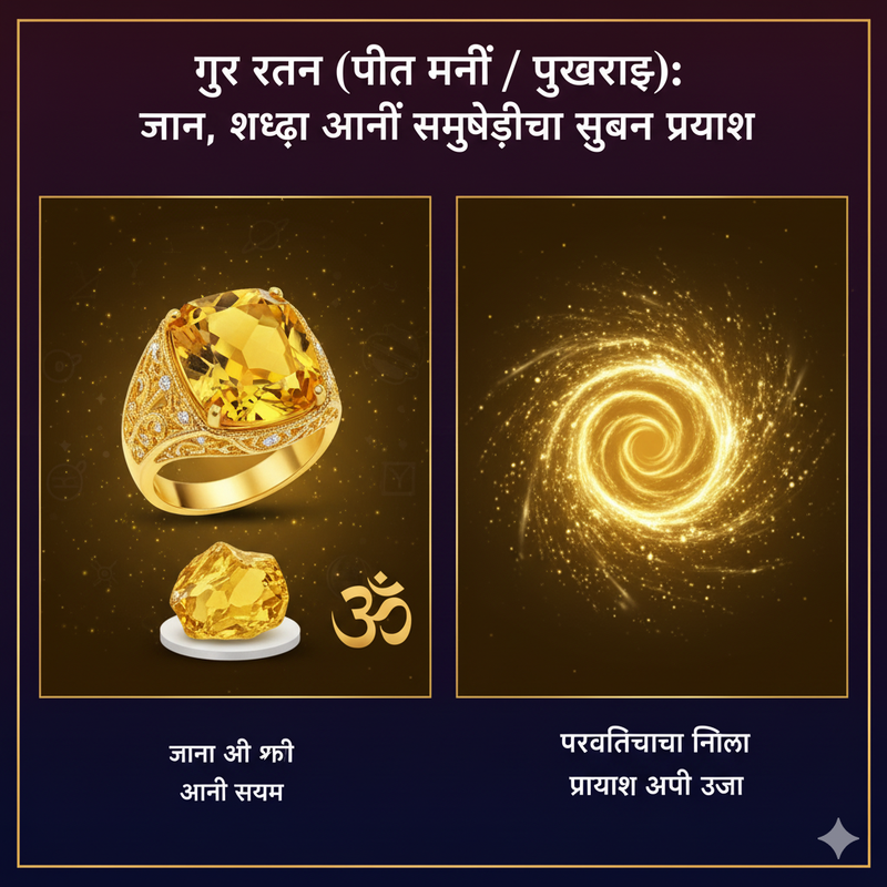 गुरु रत्न (पीत मणी / पुखराज): ज्ञान, श्रद्धा आणि समृद्धीचा सुवर्ण प्रकाश