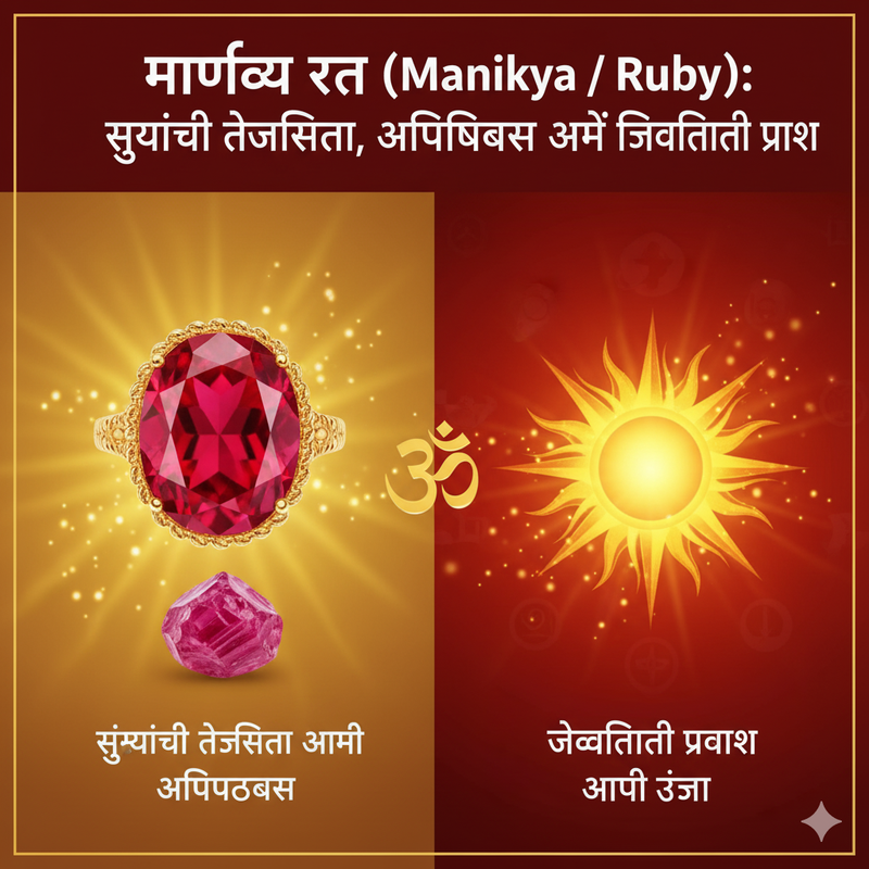 माणिक्य रत्न (Manikya / Ruby): सूर्याची तेजस्विता, आत्मविश्वास आणि जीवनातील प्रकाश