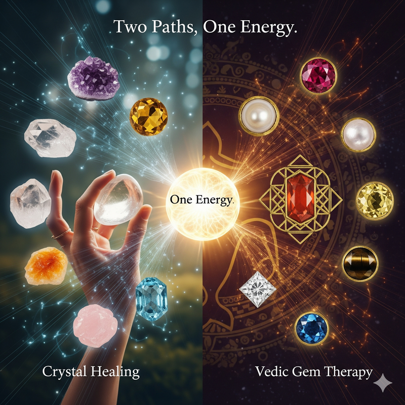 Crystal Healing vs. Vedic Gem Therapy: Two Paths, One Energy