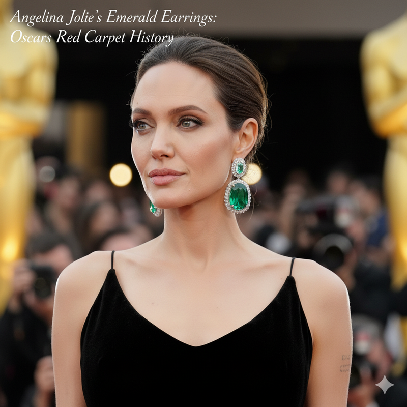 Angelina Jolie’s Emerald Earrings: Oscars Red Carpet History