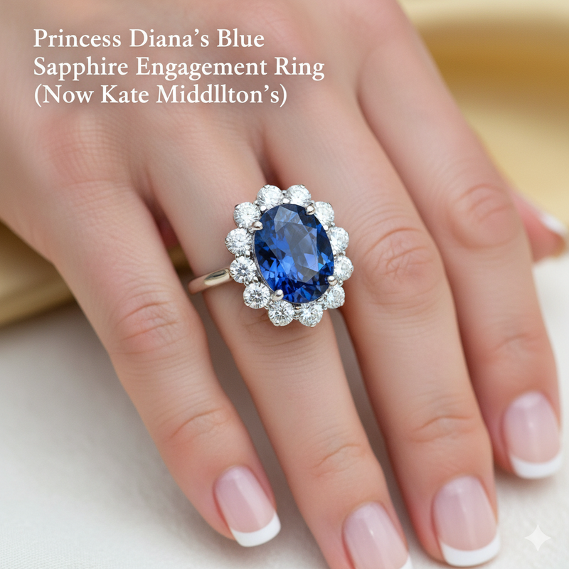 Princess Diana’s Blue Sapphire Engagement Ring Now Worn by Kate Middleton