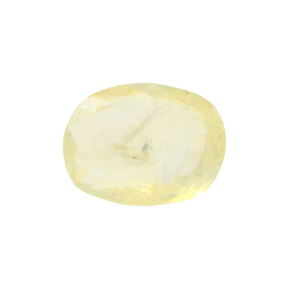 Sri Lankan Yellow Sapphire (Pukhraj) 3.91 Carat / 4.35 Ratti, Unheated and Untreated – No indications of treatment observed – front view