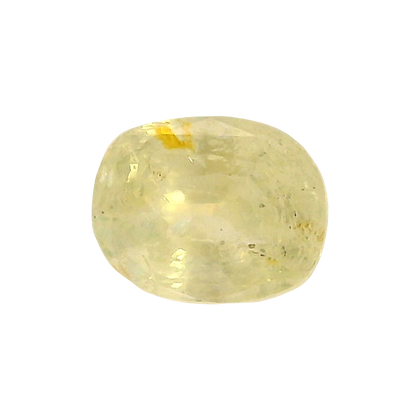 Sri Lankan Yellow Sapphire (Pukhraj) 3.45 Carat / 3.84 Ratti, Unheated and Untreated – No indications of treatment observed – front view
