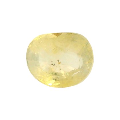 Sri Lankan Yellow Sapphire (Pukhraj) 3.94 Carat / 4.38 Ratti, Unheated and Untreated – No indications of treatment observed – front view