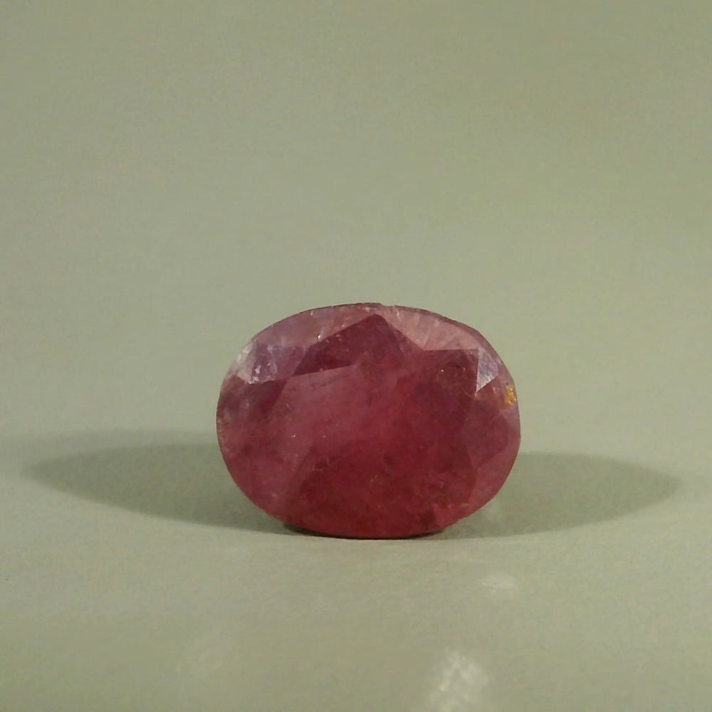 Mozambique Ruby (Manik) 4.94 Carat / 5.49 Ratti, Unheated and Untreated – No indications of treatment observed – front view