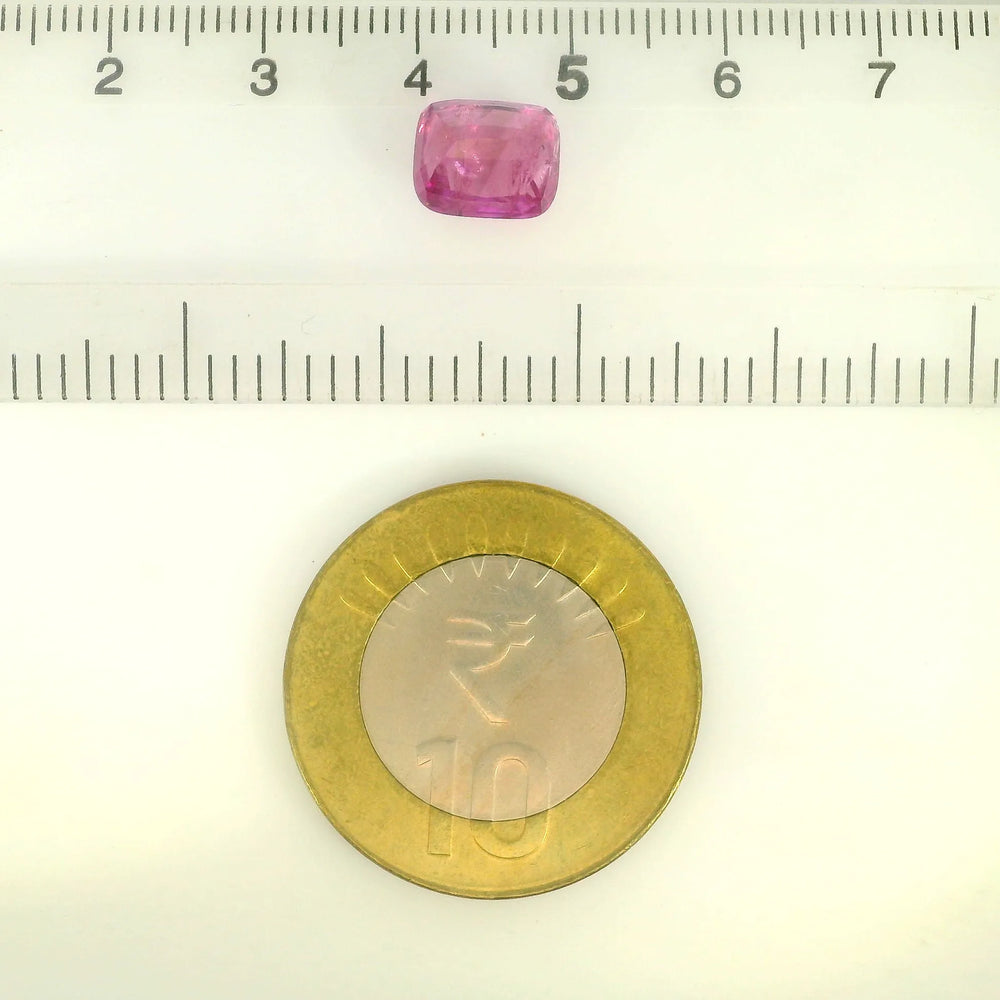 Sri Lankan Ruby (Manik) 4.02 Carat / 4.47 Ratti, Unheated and Untreated – No indications of treatment observed – shown against scale for size