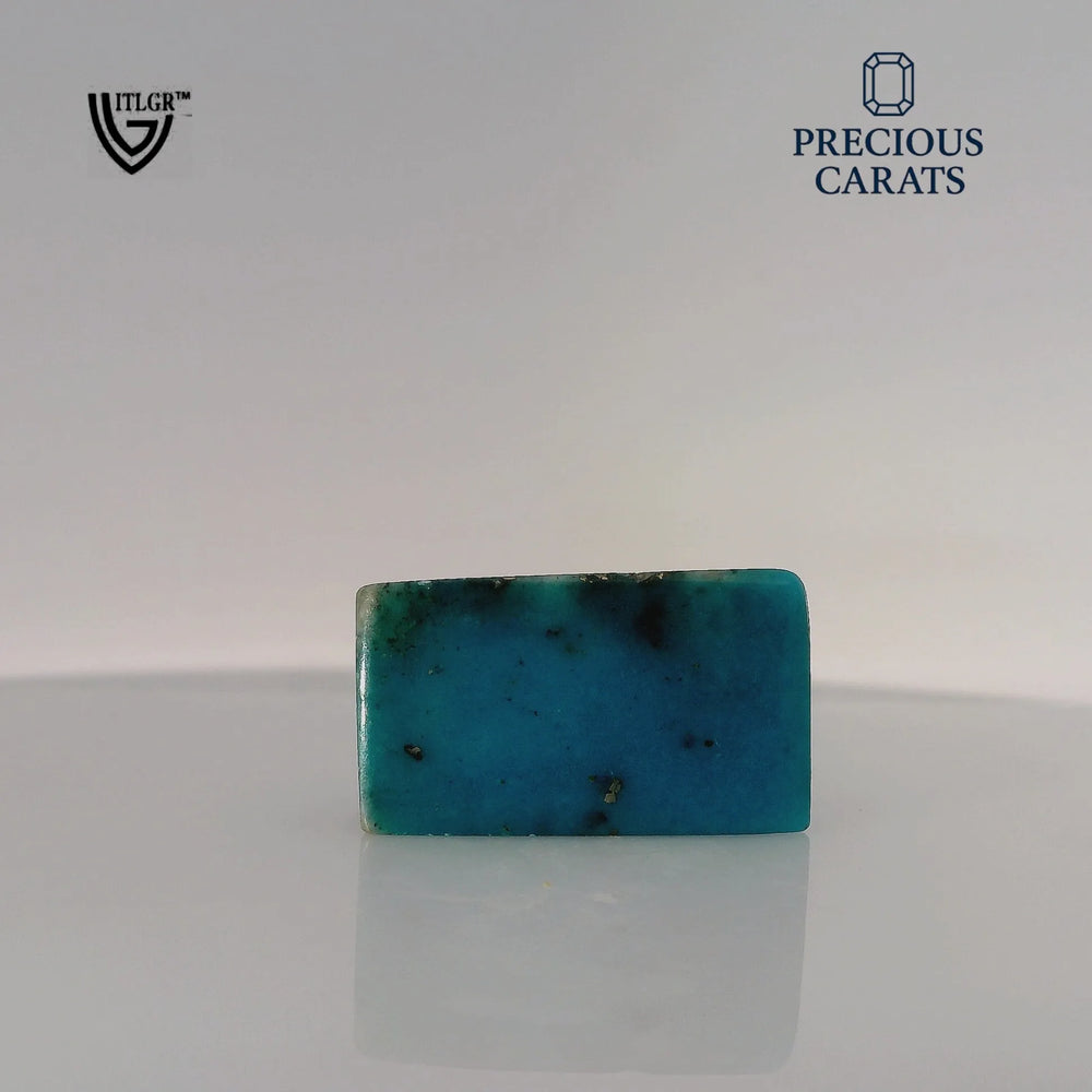 Irani Turquoise (Firoza) 15.76 Carat / 17.52 Ratti, Unheated and Untreated – No indications of treatment observed – back view