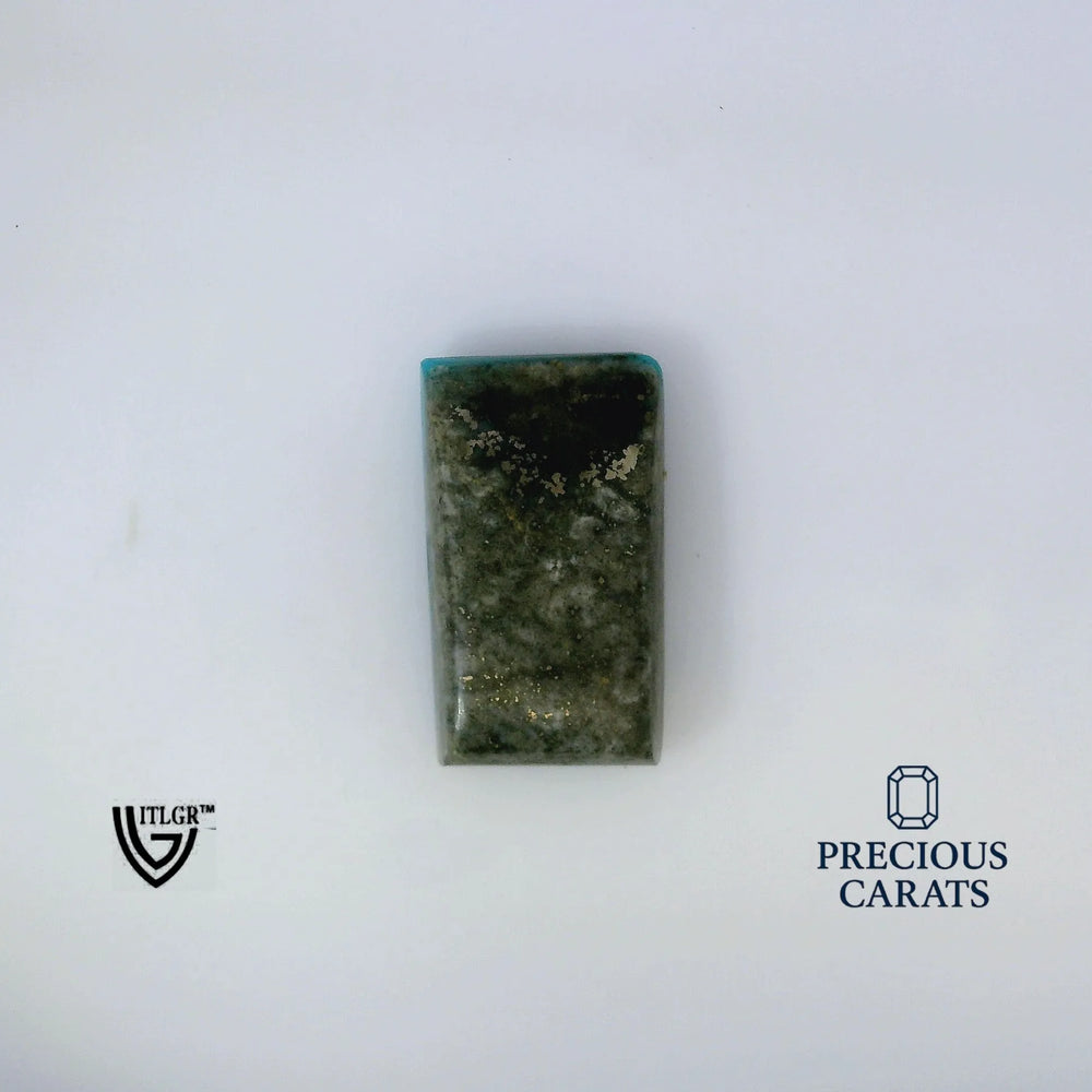 Irani Turquoise (Firoza) 15.76 Carat / 17.52 Ratti, Unheated and Untreated – No indications of treatment observed – top view