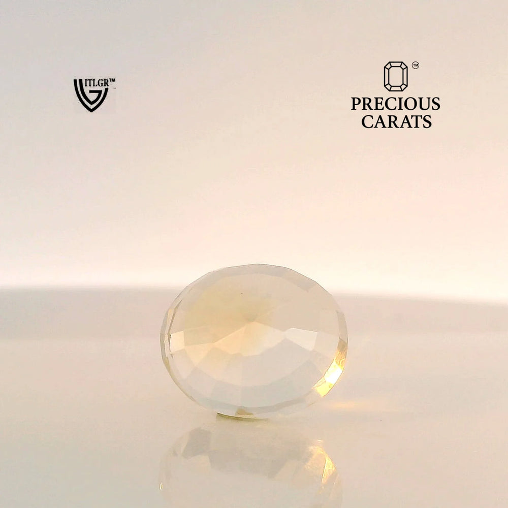 Brazilian Citrine 10.95 Carat / 12.17 Ratti, Unheated and Untreated – No indications of treatment observed – back view