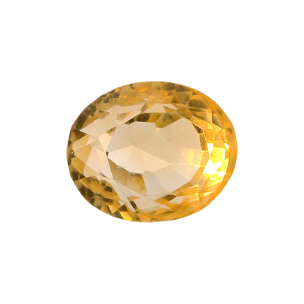 Brazilian Citrine 10.95 Carat / 12.17 Ratti, Unheated and Untreated – No indications of treatment observed – front view