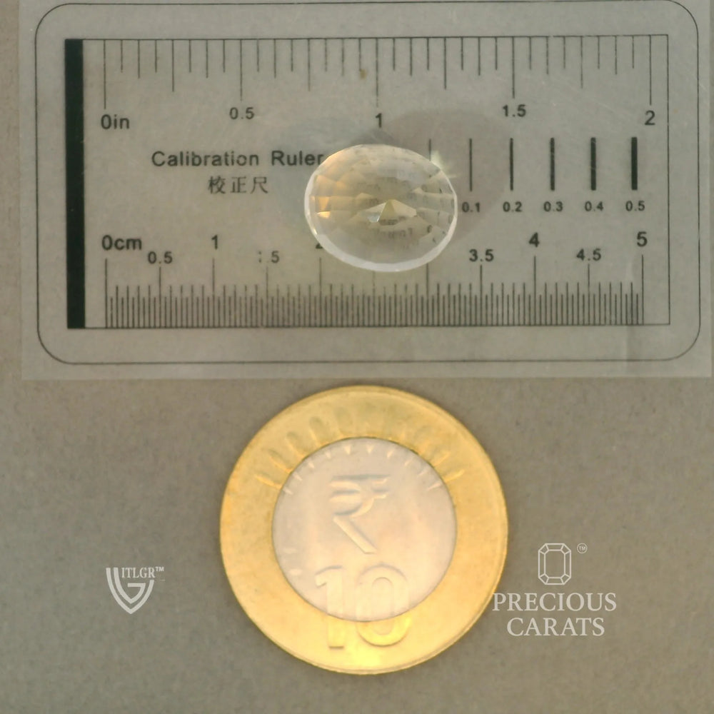 Brazilian Citrine 10.95 Carat / 12.17 Ratti, Unheated and Untreated – No indications of treatment observed – shown against scale for size