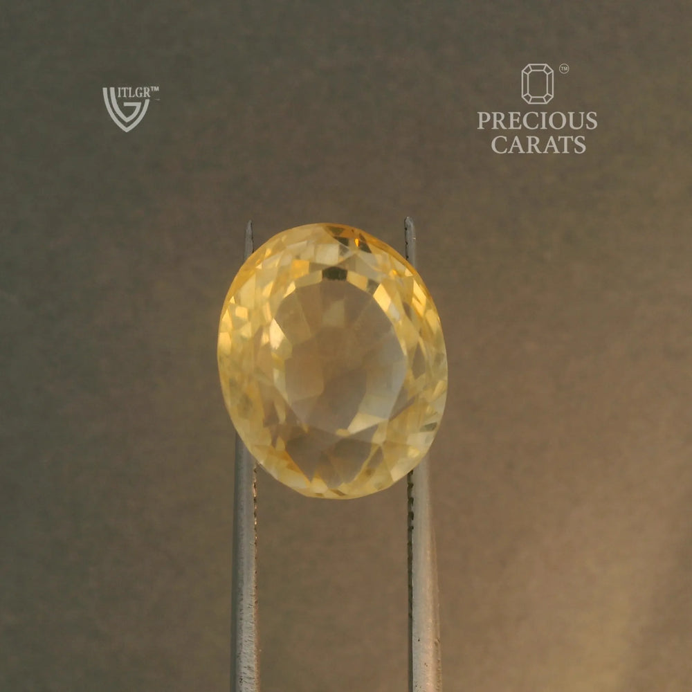 Brazilian Citrine 10.95 Carat / 12.17 Ratti, Unheated and Untreated – No indications of treatment observed – top view