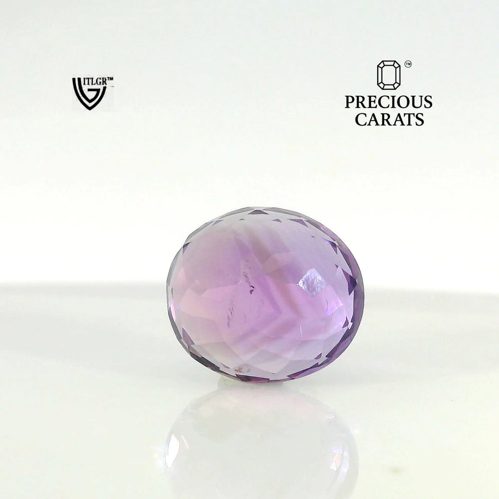 Brazilian Amethyst (Jamunia) 8.48 Carat / 9.43 Ratti, Unheated and Untreated – No indications of treatment observed – back view