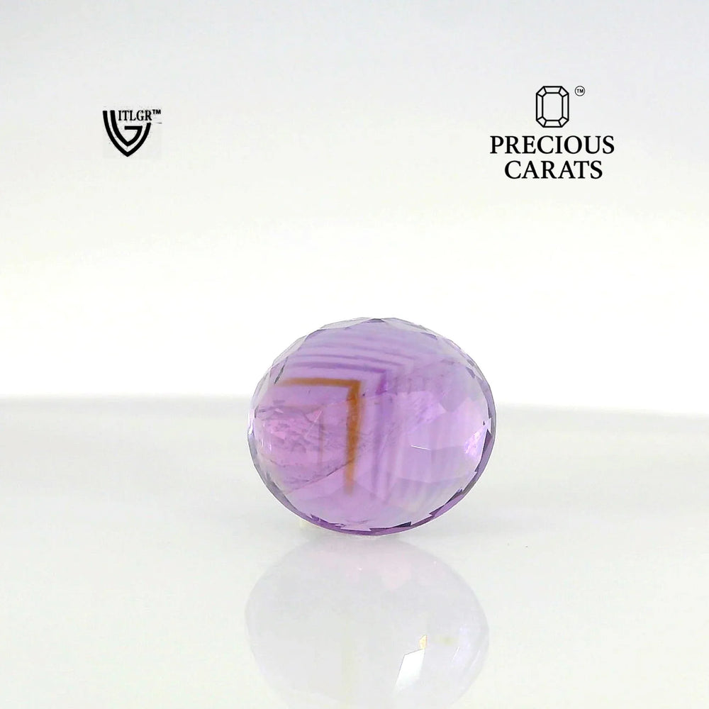 Brazilian Amethyst (Jamunia) 6.46 Carat / 7.18 Ratti, Unheated and Untreated – No indications of treatment observed – back view