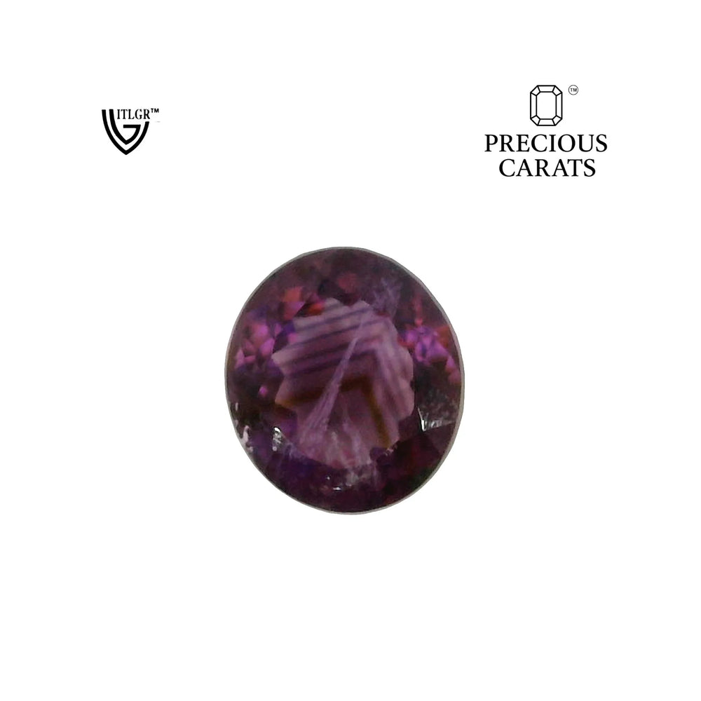 Brazilian Amethyst (Jamunia) 6.46 Carat / 7.18 Ratti, Unheated and Untreated – No indications of treatment observed – top view