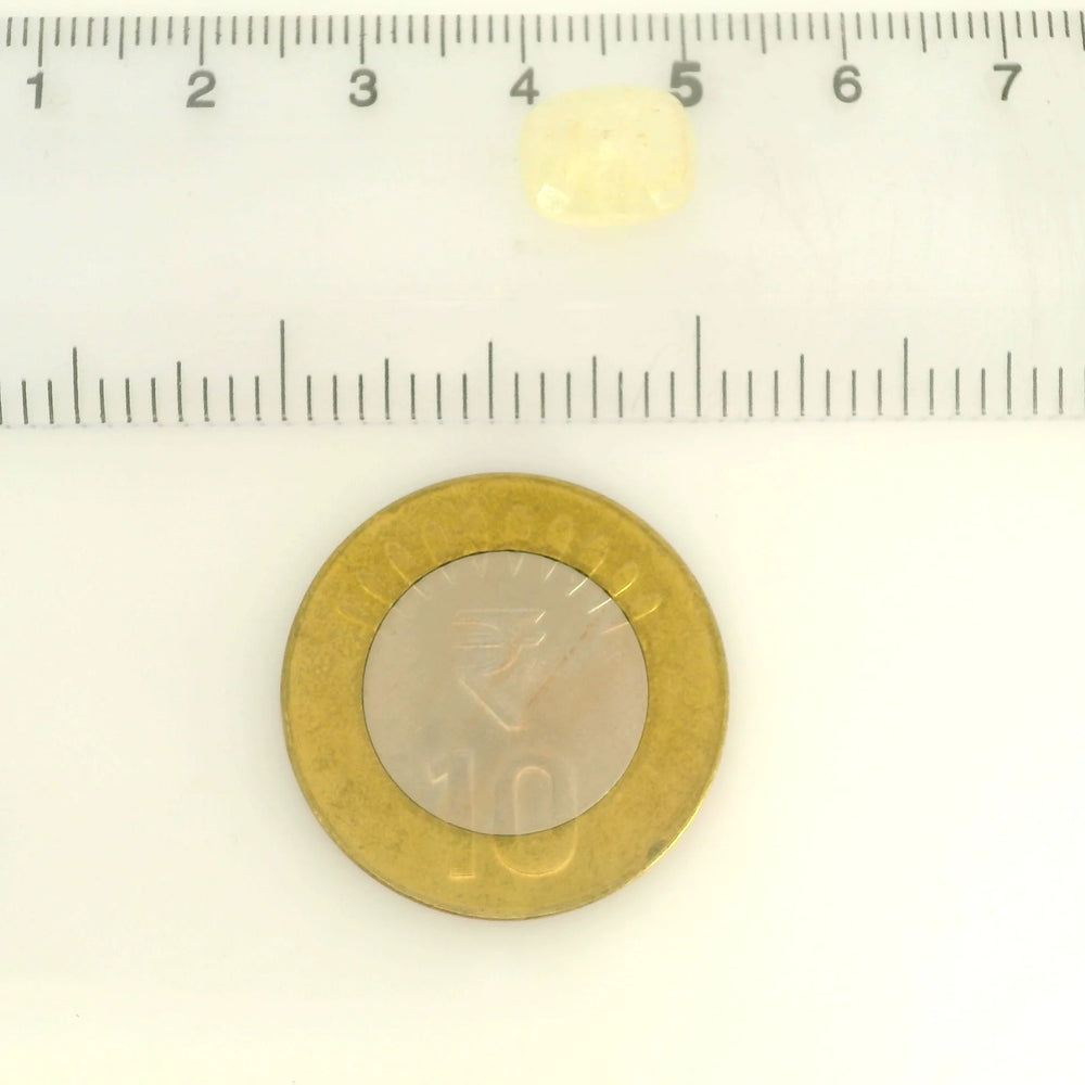 White Sapphire (Safed Pukhraj) 5.17 Carat / 5.75 Ratti, Unheated and Untreated – No indications of treatment observed – shown against scale for size
