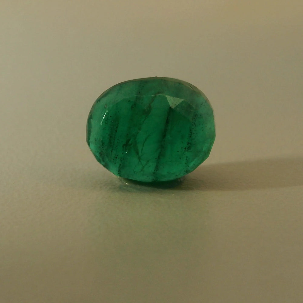 Zambian Emerald (Panna) 2.78 Carat / 3.09 Ratti, Minor Oil – back view