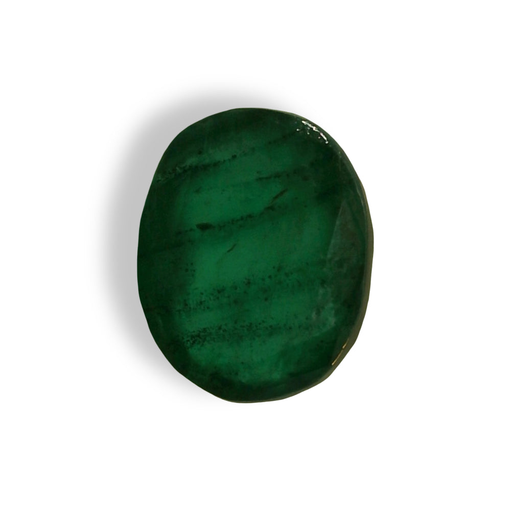 Zambian Emerald (Panna) 2.78 Carat / 3.09 Ratti, Minor Oil – top view