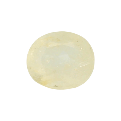 Yellow Sapphire (Pukhraj) 4.91 Carat / 5.46 Ratti, Unheated and Untreated – No indications of treatment observed – front view