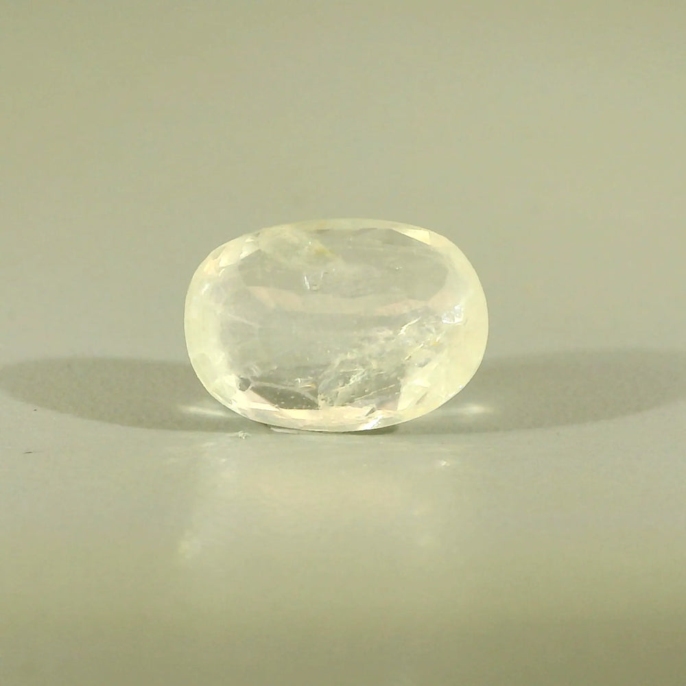 Sri Lankan Yellow Sapphire (Pukhraj) 3.4 Carat / 3.78 Ratti, Unheated and Untreated – No indications of treatment observed – back view
