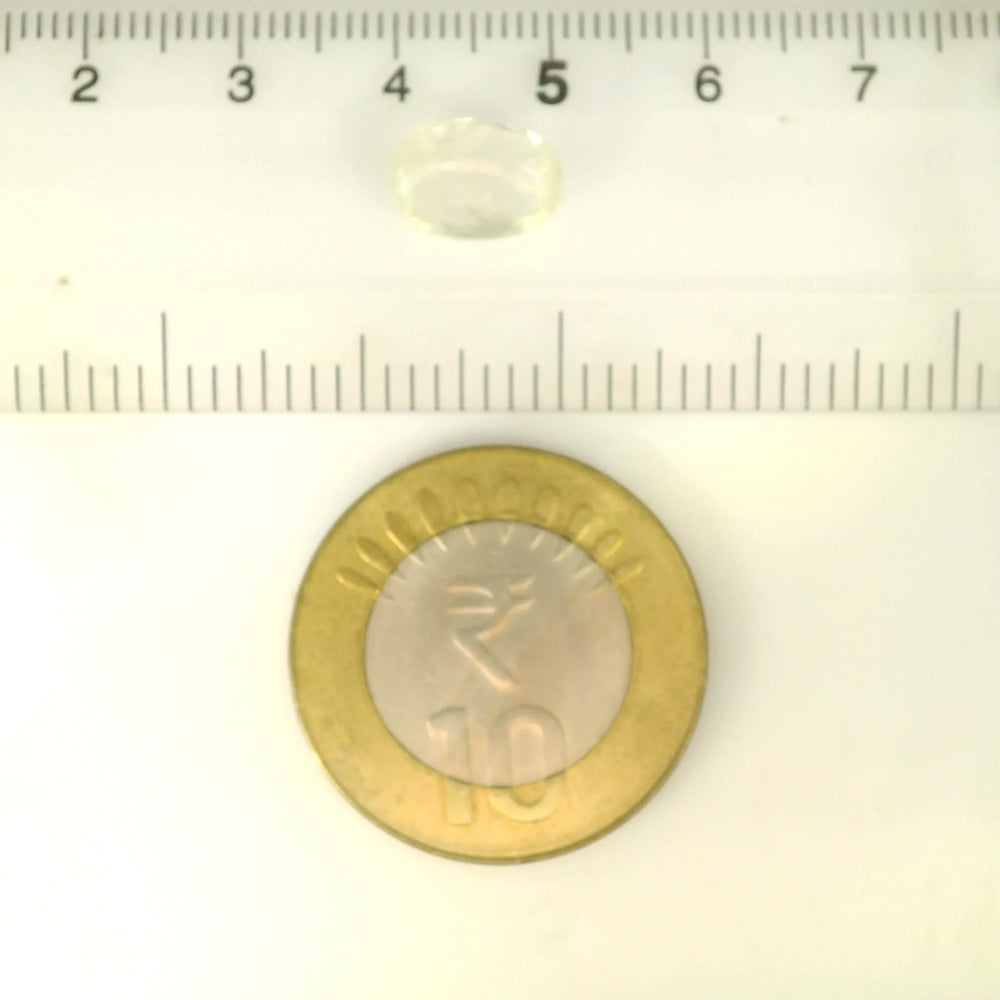 Sri Lankan Yellow Sapphire (Pukhraj) 3.4 Carat / 3.78 Ratti, Unheated and Untreated – No indications of treatment observed – shown against scale for s