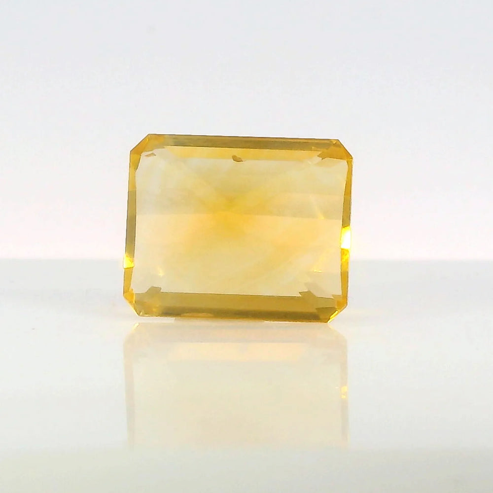 Brazilian Citrine 7.69 Carat / 8.55 Ratti, Unheated and Untreated – No indications of treatment observed – back view