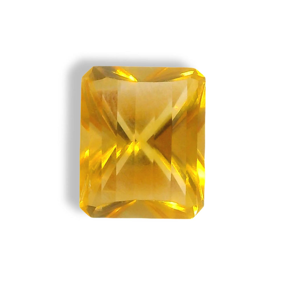Brazilian Citrine 7.69 Carat / 8.55 Ratti, Unheated and Untreated – No indications of treatment observed – top view