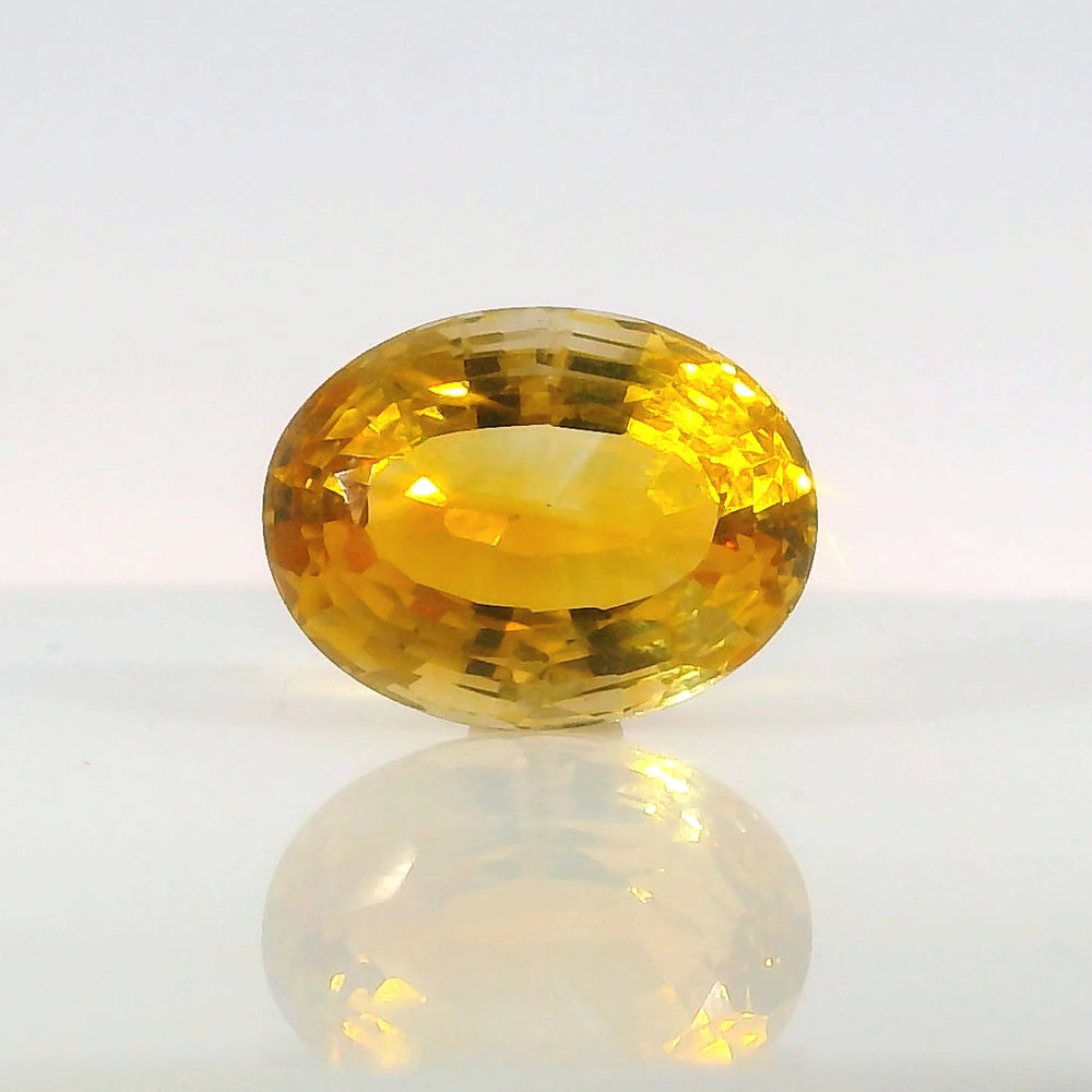 Brazilian Citrine 7.19 Carat / 7.99 Ratti, Unheated and Untreated – No indications of treatment observed – front view