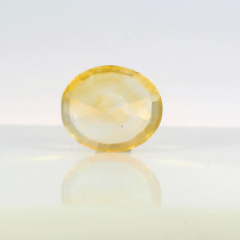 Brazilian Citrine 7.61 Carat / 8.46 Ratti, Unheated and Untreated – No indications of treatment observed – back view