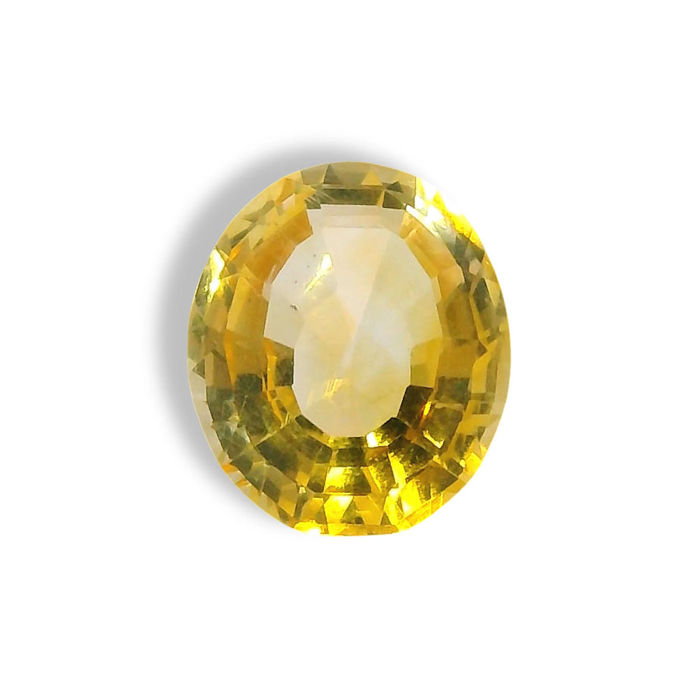 Brazilian Citrine 7.61 Carat / 8.46 Ratti, Unheated and Untreated – No indications of treatment observed – top view