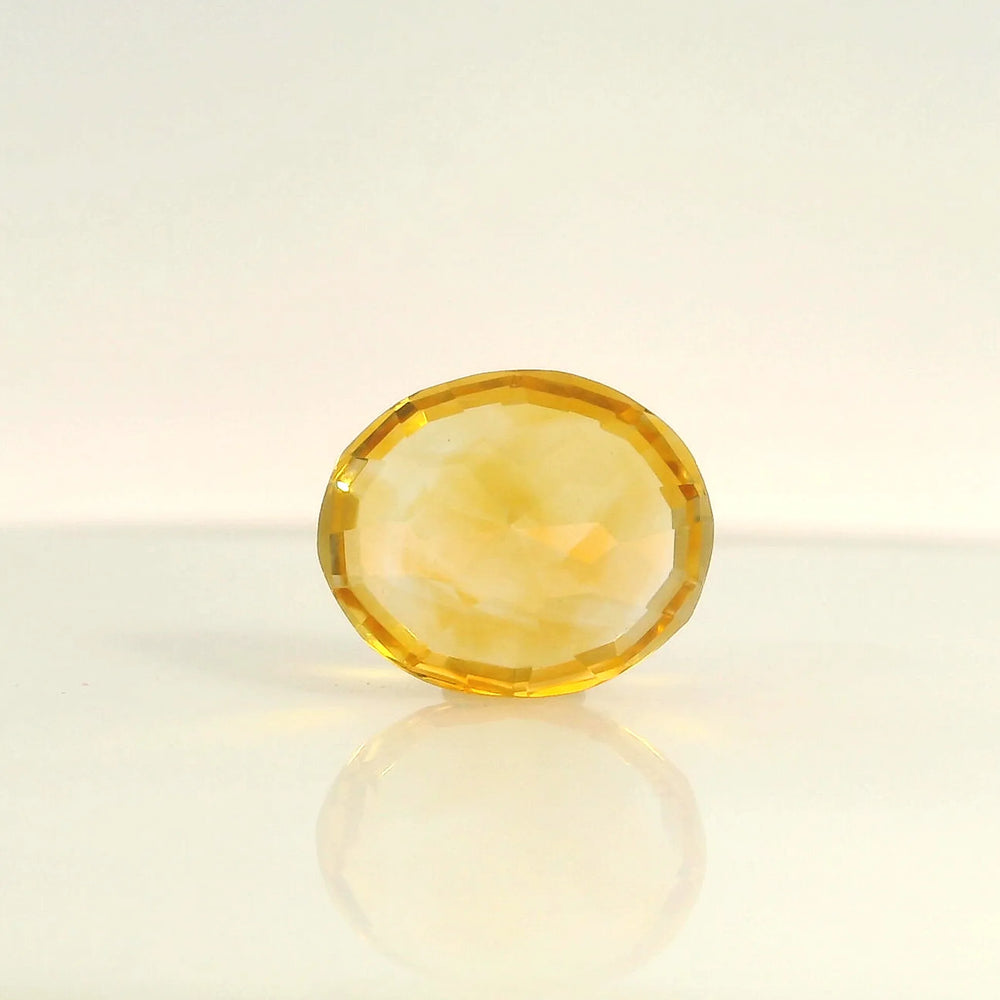 Brazilian Citrine 5.5 Carat / 6.12 Ratti, Unheated and Untreated – No indications of treatment observed – back view