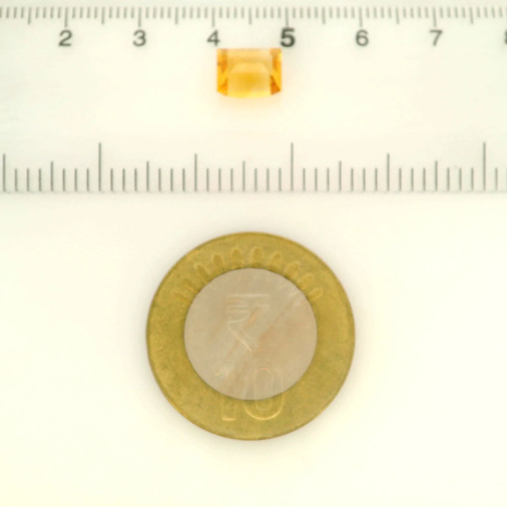 Brazilian Citrine 1.92 Carat / 2.14 Ratti, Unheated and Untreated – No indications of treatment observed – shown against scale for size