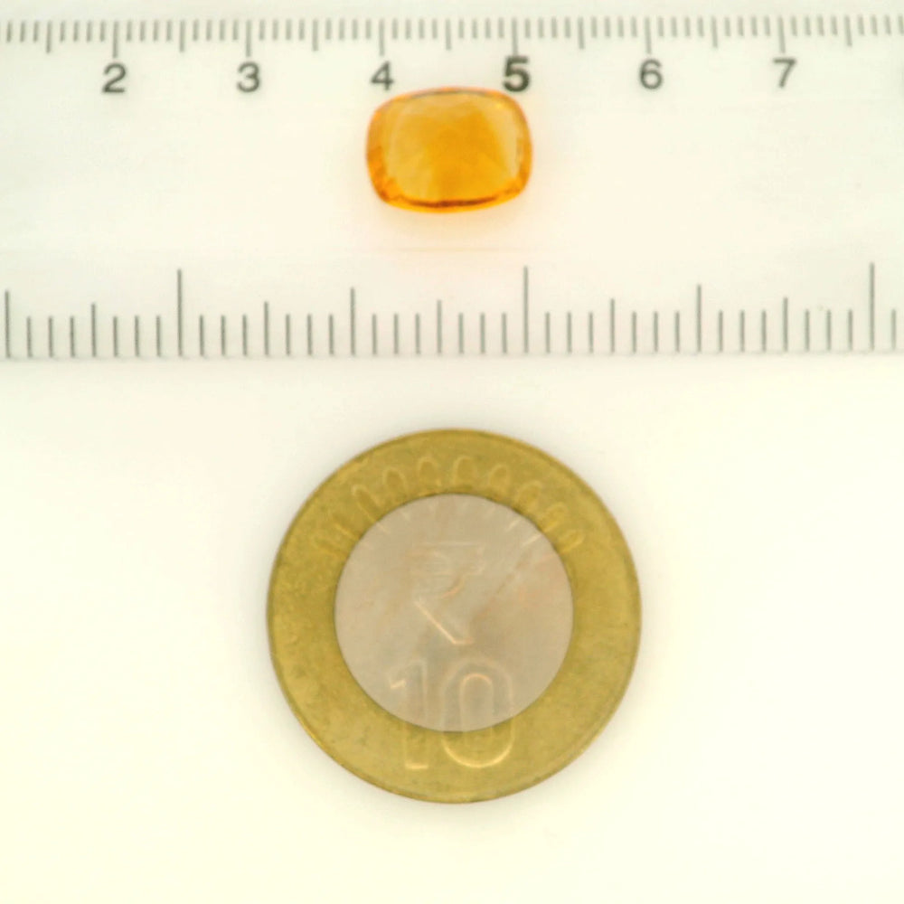 Brazilian Citrine 4.83 Carat / 5.37 Ratti, Unheated and Untreated – No indications of treatment observed – shown against scale for size