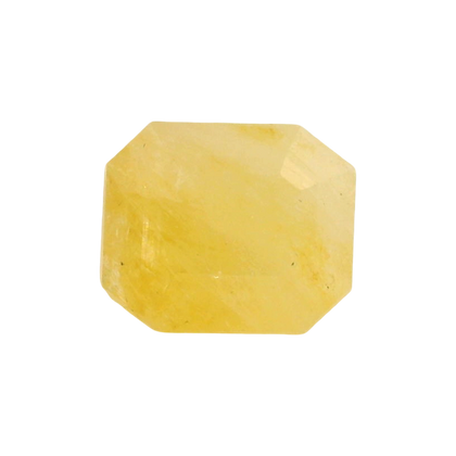 Burmese Yellow Sapphire (Pukhraj) 8.06 Carat / 8.96 Ratti, Unheated and Untreated – No indications of treatment observed – front view