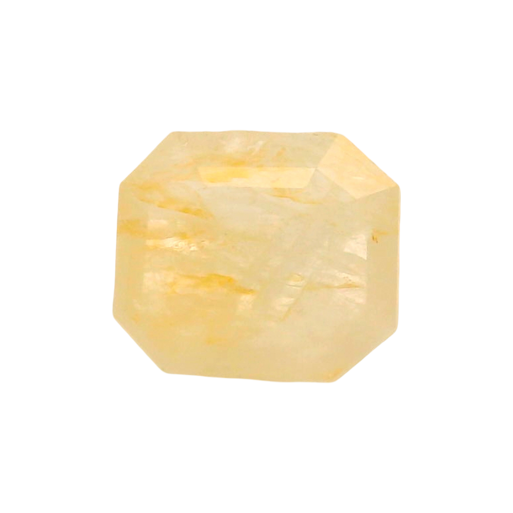 Sri Lankan Yellow Sapphire (Pukhraj) 7.93 Carat / 8.82 Ratti, Unheated and Untreated – No indications of treatment observed – front view