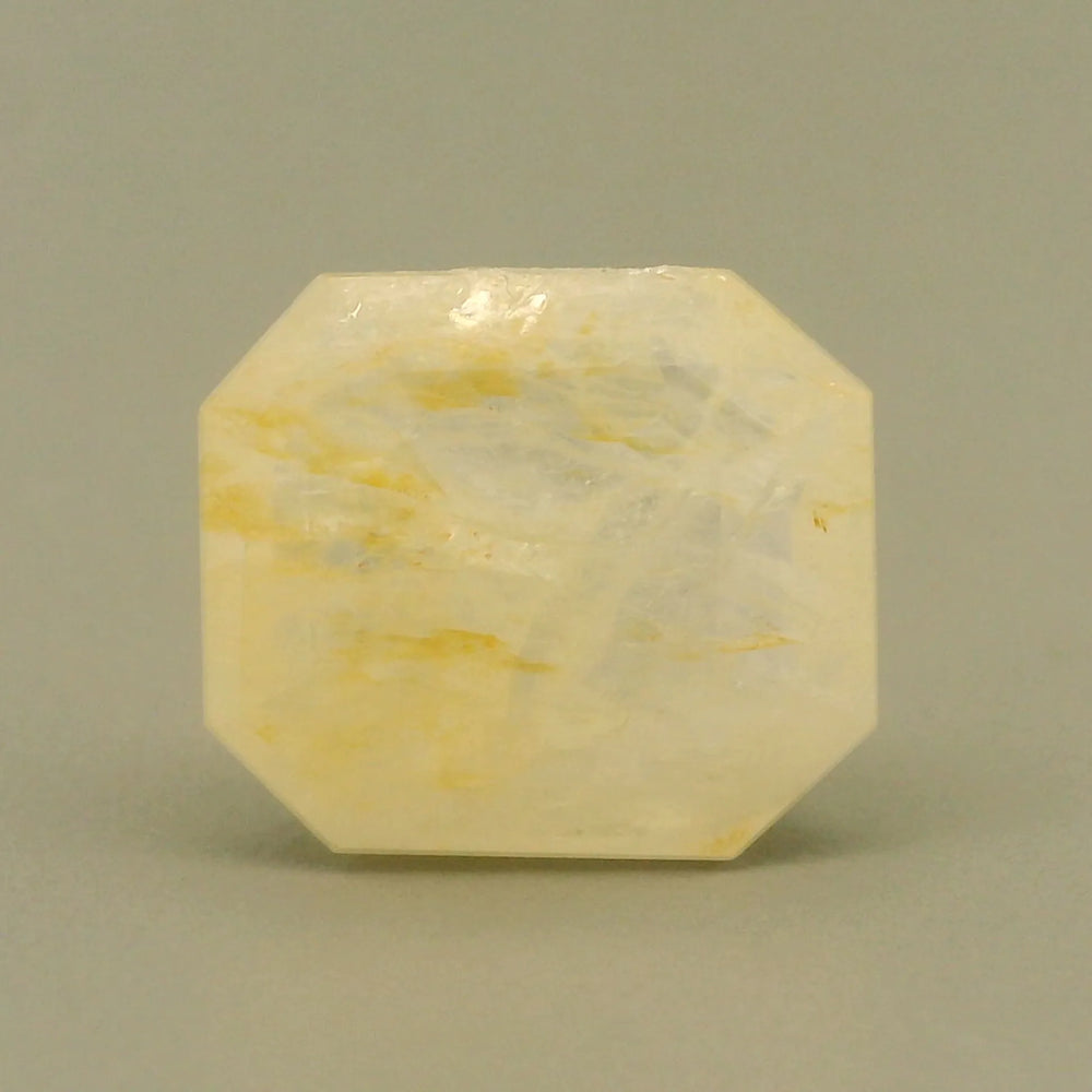 Sri Lankan Yellow Sapphire (Pukhraj) 7.93 Carat / 8.82 Ratti, Unheated and Untreated – No indications of treatment observed – front view