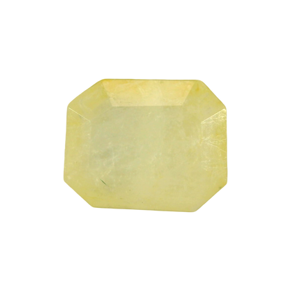 Yellow Sapphire (Pukhraj) 4.73 Carat / 5.26 Ratti, Unheated and Untreated – No indications of treatment observed – front view