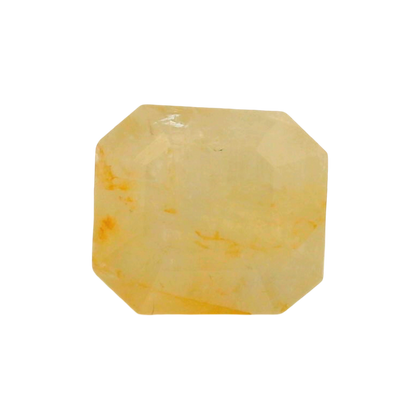 Burmese Yellow Sapphire (Pukhraj) 7.9 Carat / 8.78 Ratti, Unheated and Untreated – No indications of treatment observed – front view