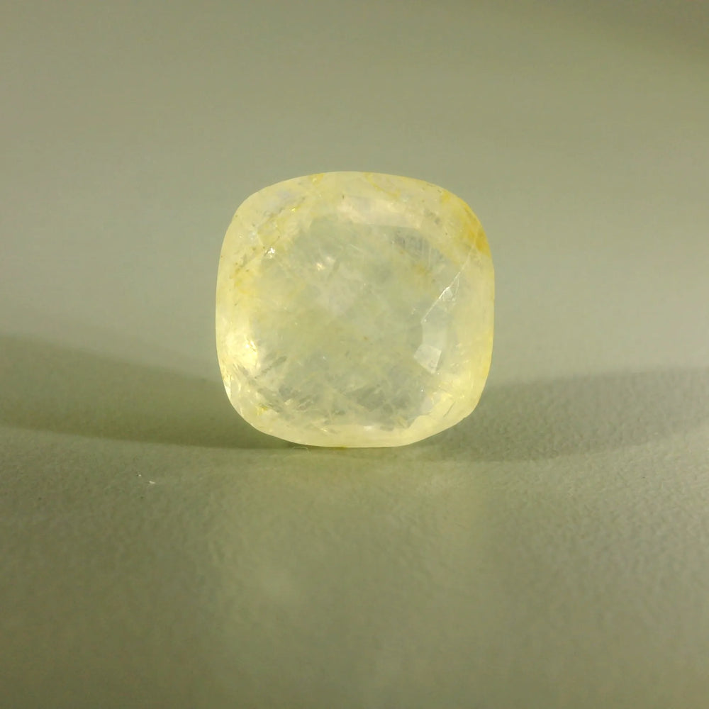 Sri Lankan Yellow Sapphire (Pukhraj) 8.97 Carat / 9.97 Ratti, Unheated and Untreated – No indications of treatment observed – back view