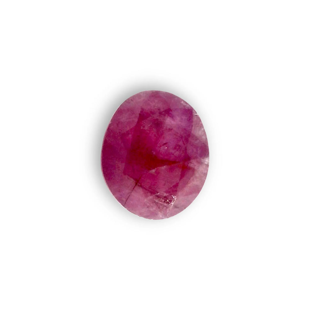 African Ruby (Manik) 5.54 Carat / 6.16 Ratti, Unheated and Untreated – No indications of treatment observed – top view