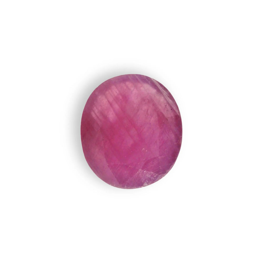 African Ruby (Manik) 4.08 Carat / 4.54 Ratti, Unheated and Untreated – No indications of treatment observed – top view