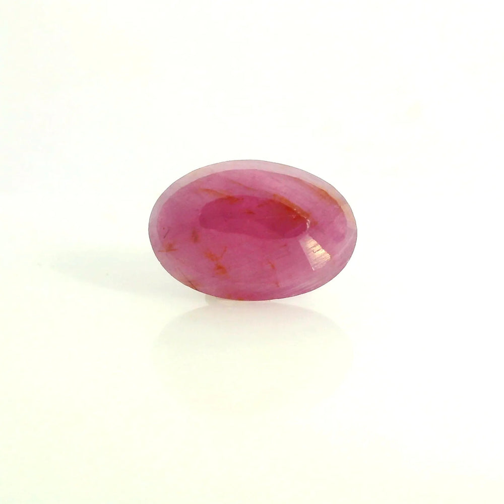 African Ruby (Manik) 4.06 Carat / 4.52 Ratti, Unheated and Untreated – No indications of treatment observed – back view