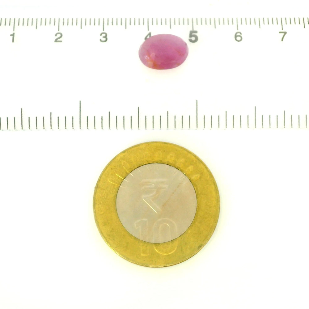 African Ruby (Manik) 4.22 Carat / 4.69 Ratti, Unheated and Untreated – No indications of treatment observed – shown against scale for size