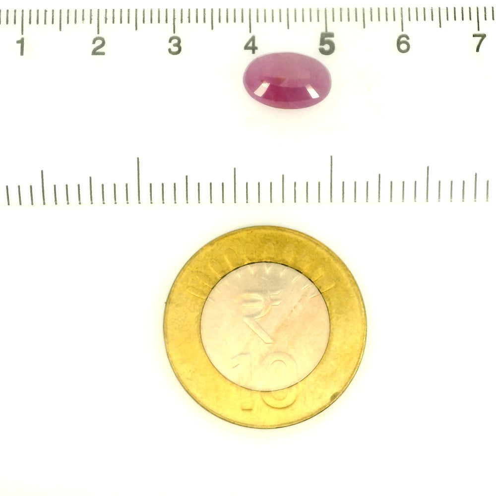 African Ruby (Manik) 3.7 Carat / 4.12 Ratti, Unheated and Untreated – No indications of treatment observed – shown against scale for size