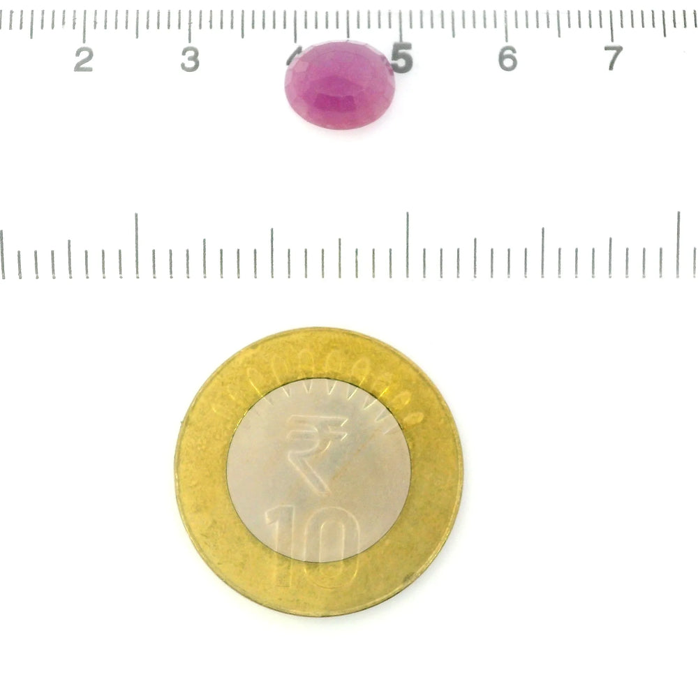 African Ruby (Manik) 4.43 Carat / 4.93 Ratti, Unheated and Untreated – No indications of treatment observed – shown against scale for size