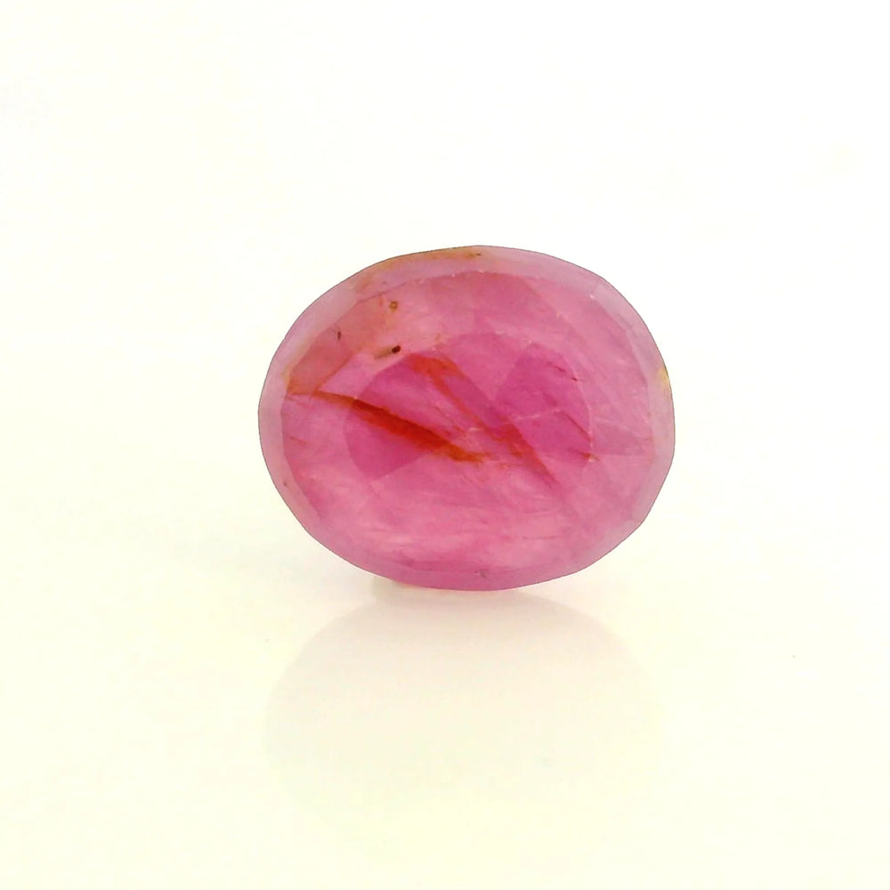 African Ruby (Manik) 4.64 Carat / 5.16 Ratti, Unheated and Untreated – No indications of treatment observed – back view