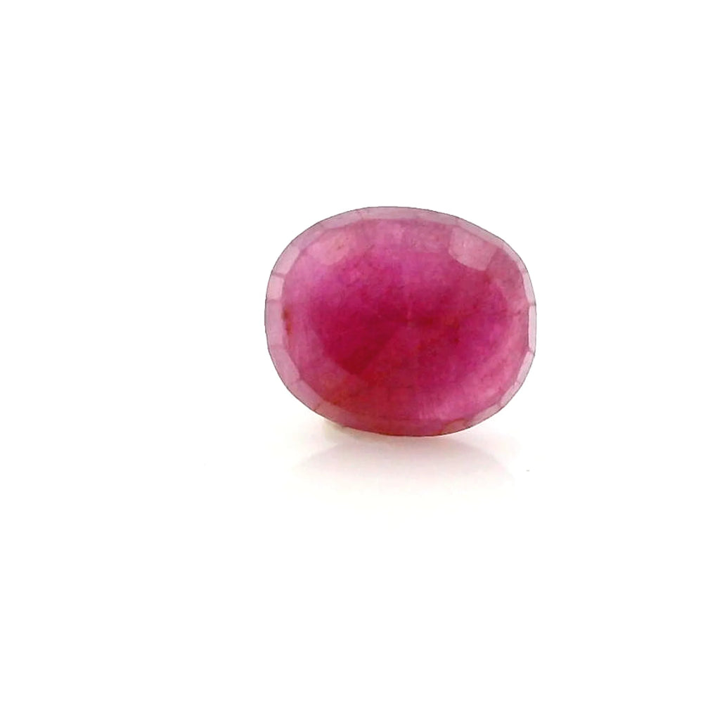 African Ruby (Manik) 3.37 Carat / 3.75 Ratti, Unheated and Untreated – No indications of treatment observed – back view