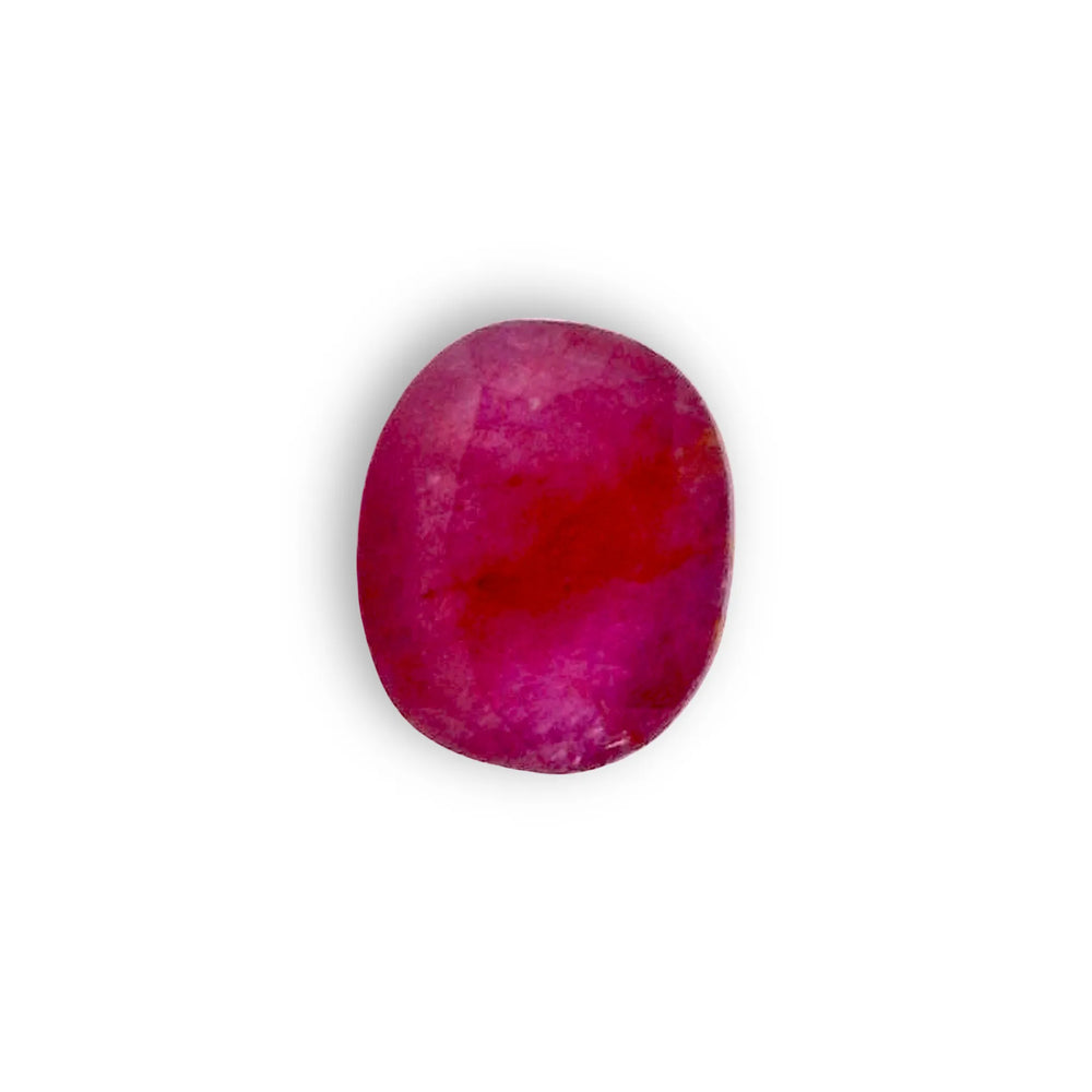 African Ruby (Manik) 3.37 Carat / 3.75 Ratti, Unheated and Untreated – No indications of treatment observed – top view