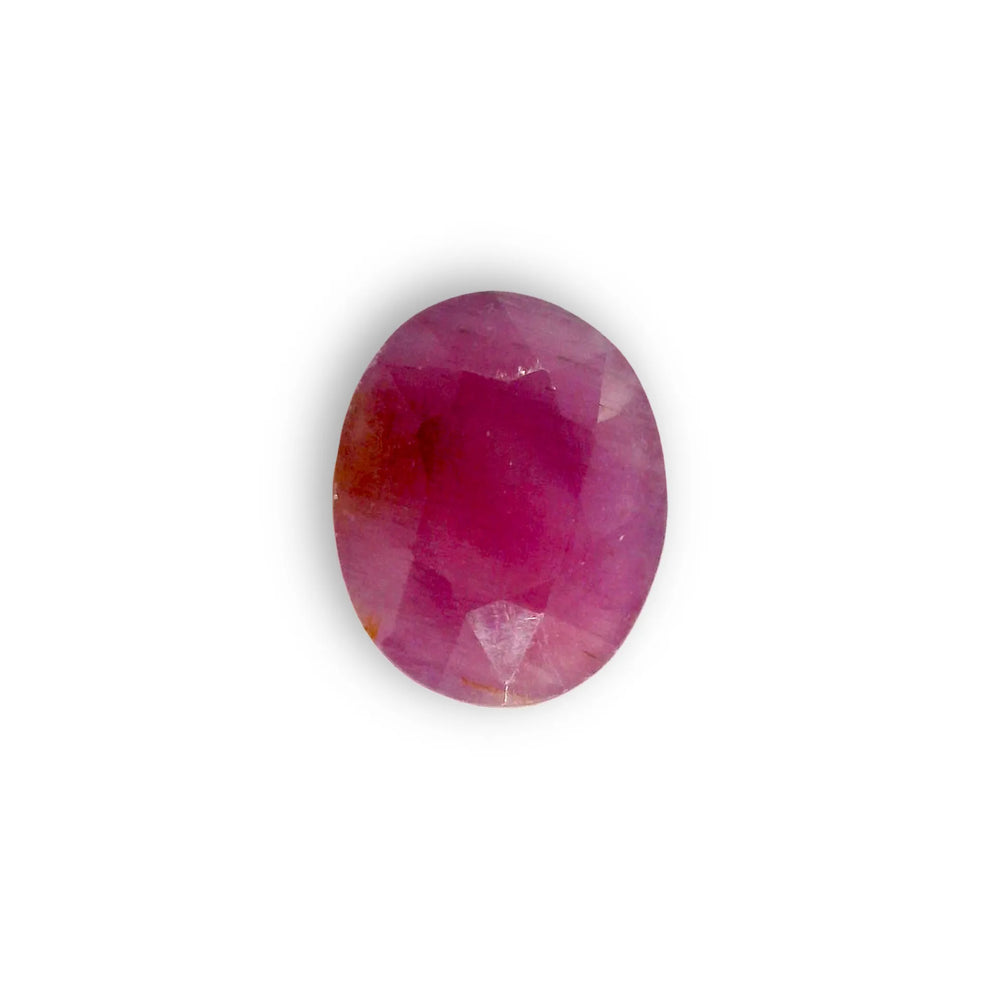African Ruby (Manik) 9.68 Carat / 10.76 Ratti, Unheated and Untreated – No indications of treatment observed – top view